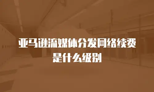 亚马逊流媒体分发网络续费是什么级别