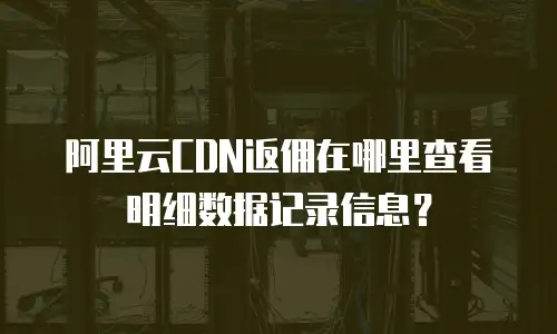 阿里云CDN返佣在哪里查看明细数据记录信息？