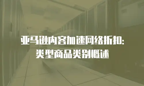 亚马逊内容加速网络折扣：类型商品类别概述