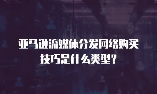 亚马逊流媒体分发网络购买技巧是什么类型？
