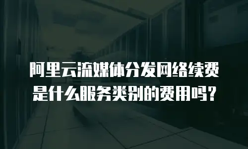 阿里云流媒体分发网络续费是什么服务类别的费用吗？