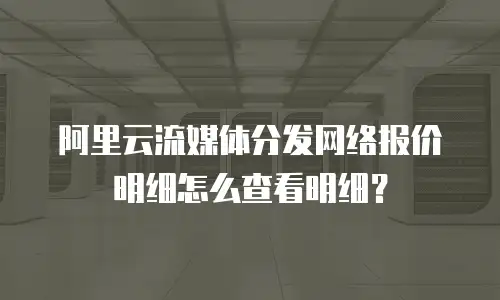 阿里云流媒体分发网络报价明细怎么查看明细？