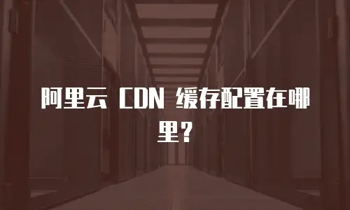 阿里云 CDN 缓存配置在哪里？
