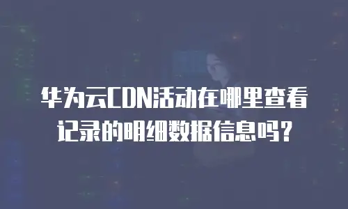 华为云CDN活动在哪里查看记录的明细数据信息吗？