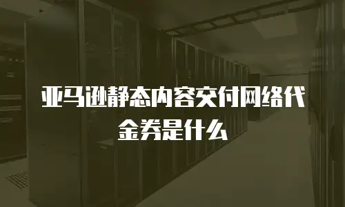 亚马逊静态内容交付网络代金券是什么