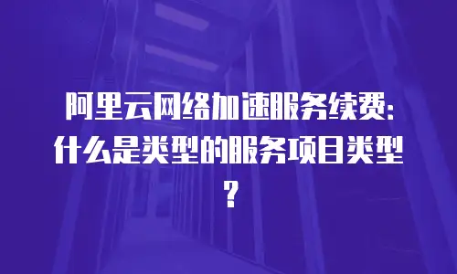 阿里云网络加速服务续费：什么是类型的服务项目类型？