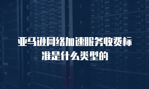 亚马逊网络加速服务收费标准是什么类型的
