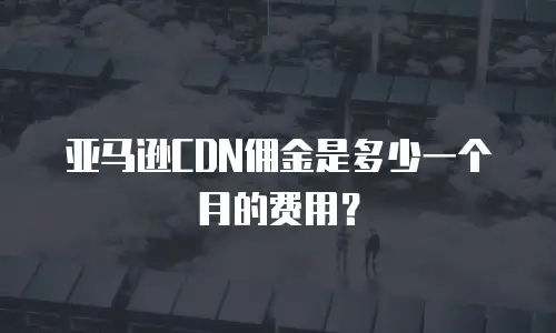 亚马逊CDN佣金是多少一个月的费用？