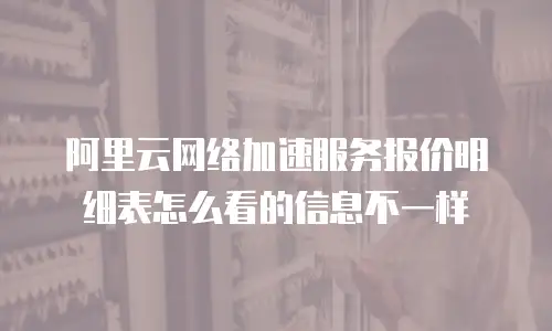 阿里云网络加速服务报价明细表怎么看的信息不一样