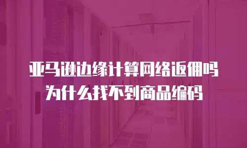 亚马逊边缘计算网络返佣吗为什么找不到商品编码