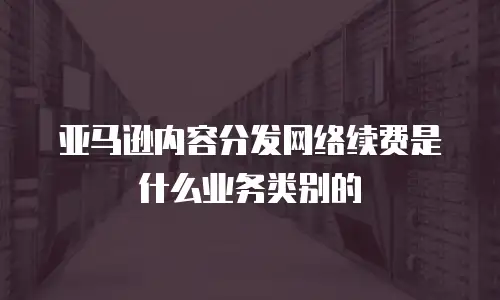 亚马逊内容分发网络续费是什么业务类别的