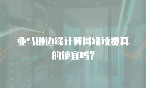亚马逊边缘计算网络续费真的便宜吗？