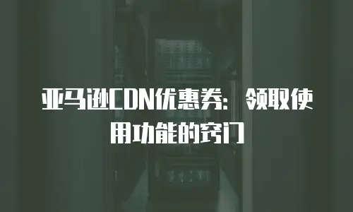 亚马逊CDN优惠券：领取使用功能的窍门