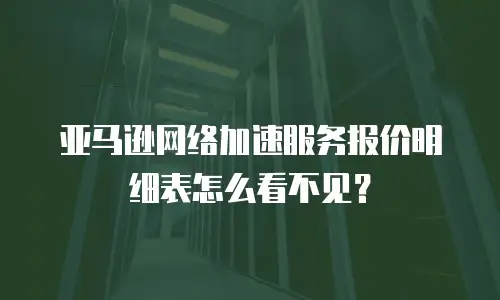 亚马逊网络加速服务报价明细表怎么看不见？