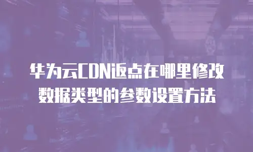 华为云CDN返点在哪里修改数据类型的参数设置方法