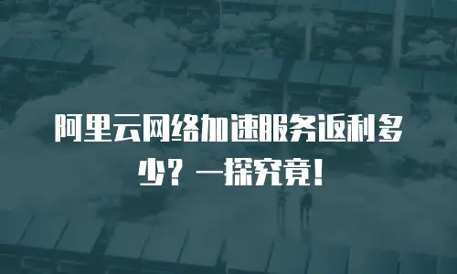 阿里云网络加速服务返利多少？一探究竟！