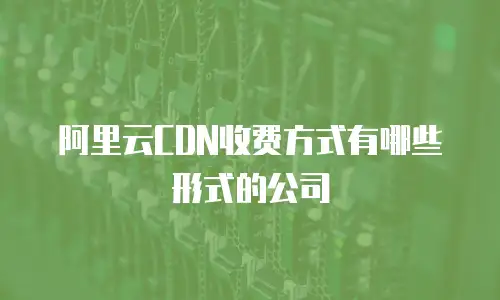 阿里云CDN收费方式有哪些形式的公司
