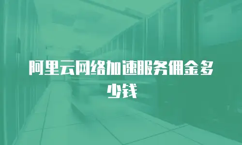 阿里云网络加速服务佣金多少钱