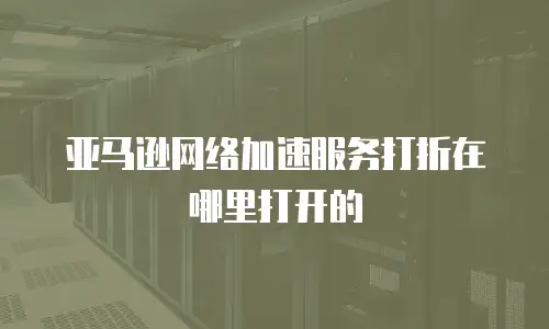 亚马逊网络加速服务打折在哪里打开的