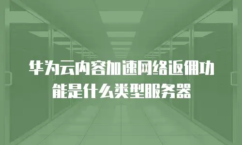 华为云内容加速网络返佣功能是什么类型服务器