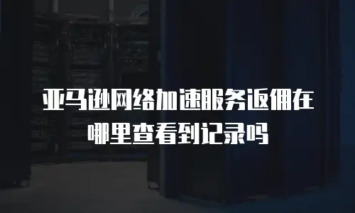 亚马逊网络加速服务返佣在哪里查看到记录吗