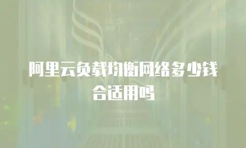 阿里云负载均衡网络多少钱合适用吗