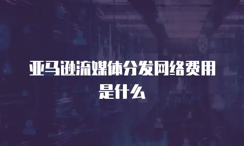 亚马逊流媒体分发网络费用是什么
