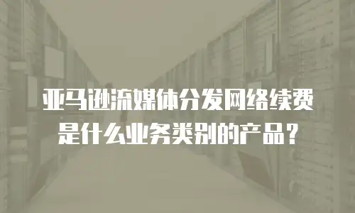 亚马逊流媒体分发网络续费是什么业务类别的产品？