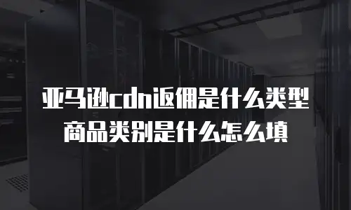 亚马逊cdn返佣是什么类型商品类别是什么怎么填