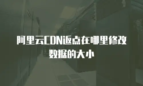 阿里云CDN返点在哪里修改数据的大小