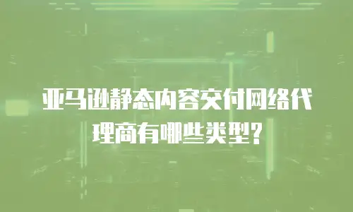 亚马逊静态内容交付网络代理商有哪些类型?