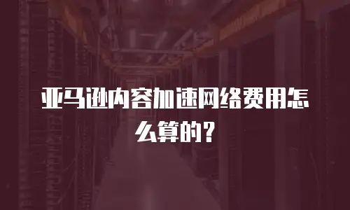 亚马逊内容加速网络费用怎么算的？