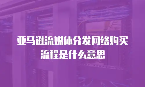 亚马逊流媒体分发网络购买流程是什么意思