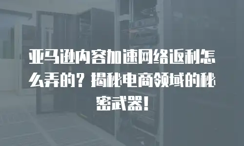 亚马逊内容加速网络返利怎么弄的？揭秘电商领域的秘密武器！