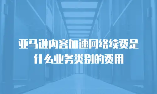亚马逊内容加速网络续费是什么业务类别的费用