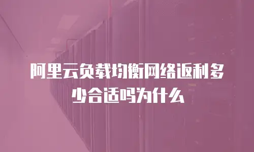 阿里云负载均衡网络返利多少合适吗为什么