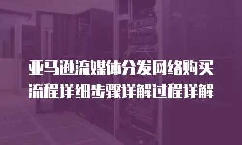 亚马逊流媒体分发网络购买流程详细步骤详解过程详解