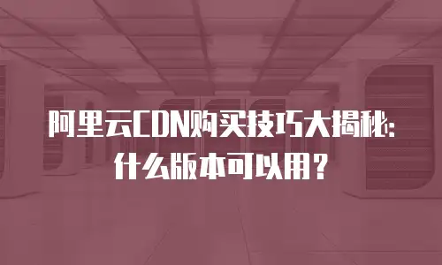 阿里云CDN购买技巧大揭秘：什么版本可以用？