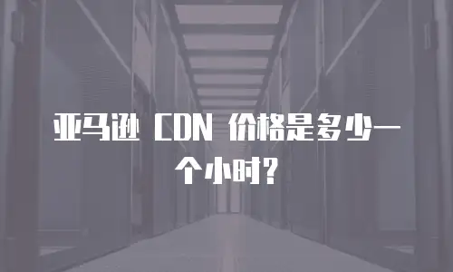 亚马逊 CDN 价格是多少一个小时？