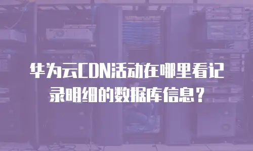 华为云CDN活动在哪里看记录明细的数据库信息？