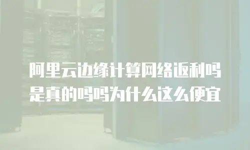 阿里云边缘计算网络返利吗是真的吗吗为什么这么便宜