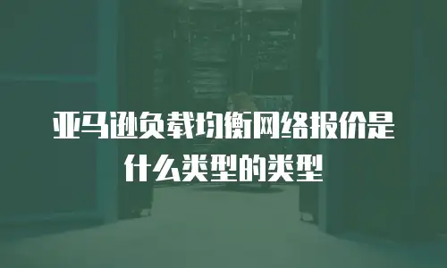 亚马逊负载均衡网络报价是什么类型的类型