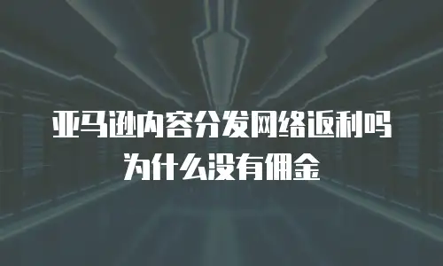 亚马逊内容分发网络返利吗为什么没有佣金