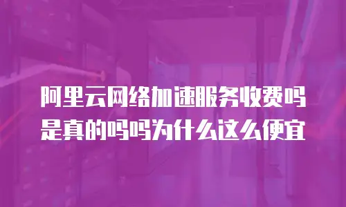 阿里云网络加速服务收费吗是真的吗吗为什么这么便宜