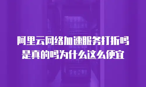 阿里云网络加速服务打折吗是真的吗为什么这么便宜
