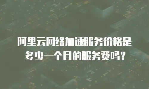 阿里云网络加速服务价格是多少一个月的服务费吗？