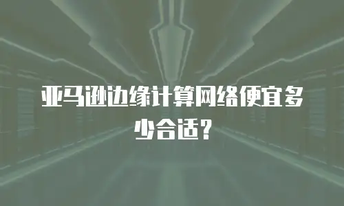 亚马逊边缘计算网络便宜多少合适？