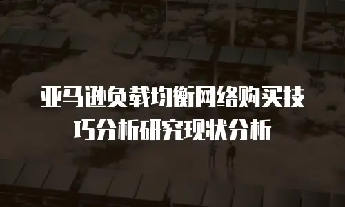 亚马逊负载均衡网络购买技巧分析研究现状分析