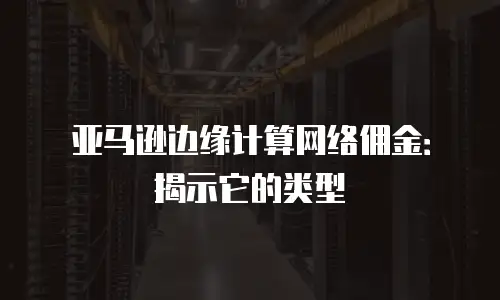 亚马逊边缘计算网络佣金：揭示它的类型
