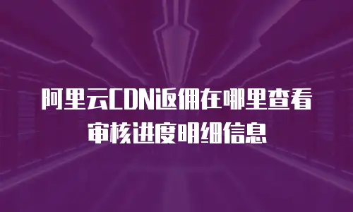 阿里云CDN返佣在哪里查看审核进度明细信息